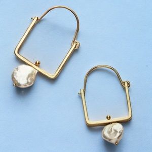 Anthropologie Gold and Pearl Earrings